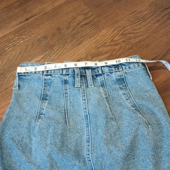 We The Free Retro High Waisted Denim Distressed Mini Jean Skirt A33 - Picture 7 of 7